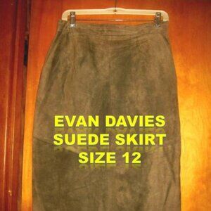 Classy Evan Davies Brown Suede 28” Skirt